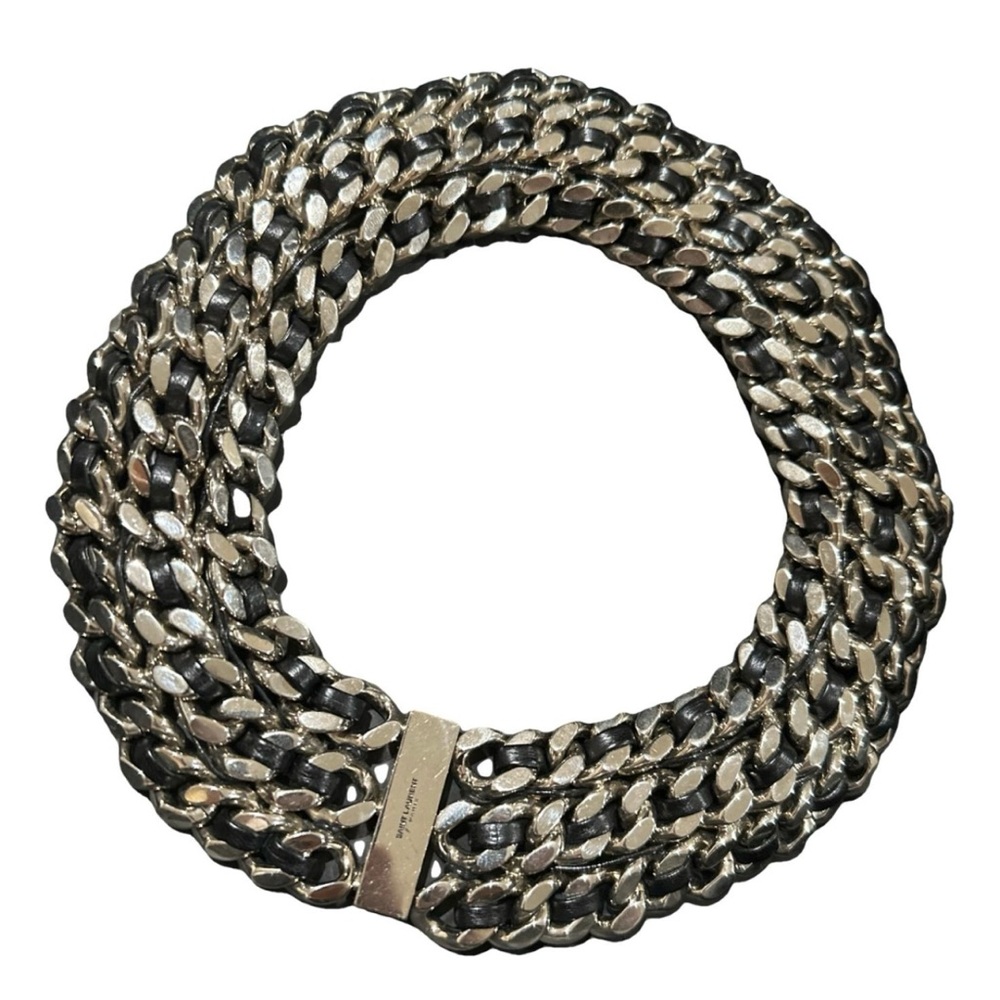 Saint Laurent Extra Thick Triple Rope Necklace Style Piece NIOR/SILVER 14.5 in